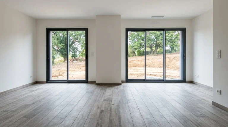 Sol en carrelage dans maison neuve à Saint-Perreux (56350)